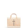 Small | WeProduce Petite Market Bag In Natural With Black Monogram