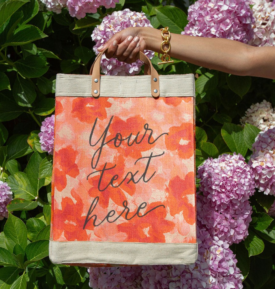 Large | Kylie Yoshida Market Bag In Bloom By Liesel Plambeck With Calligraphy