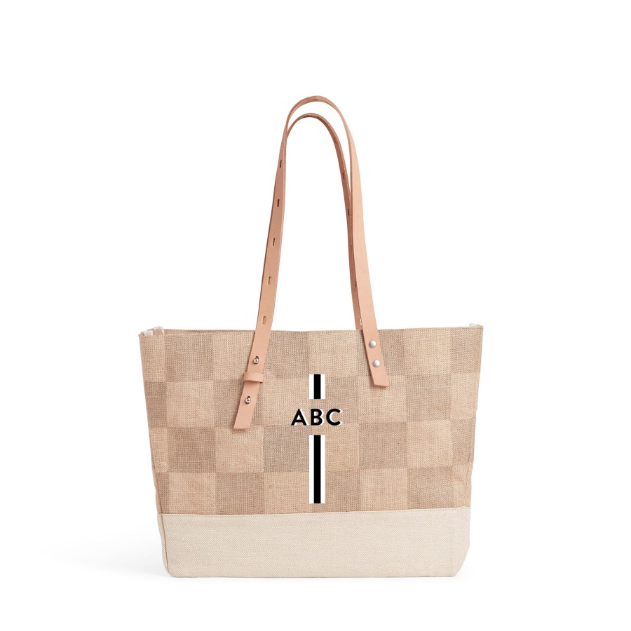 Medium | WeProduce Shoulder Market Bag In Checker With Monogram