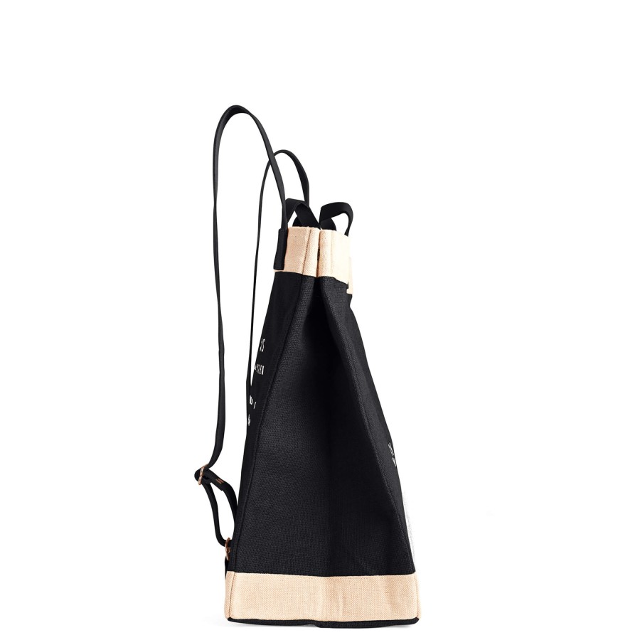 Large | James Cardenas Market Bag In Black Backpack With Embroidery