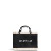 Small | WeProduce Petite Market Bag In Black With "Essentials"