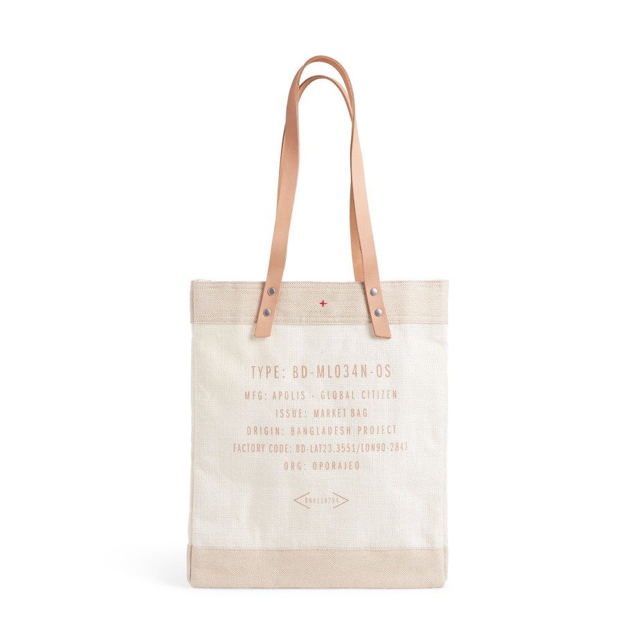 Medium | WeProduce Market Tote In White With Monogram