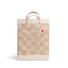 Large | James Cardenas Market Bag In Checker With Embroidery