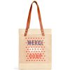 Medium | WeProduce Market Tote In Natural For Clare V. "Merci Beau Coup" With Heart Embroidery