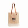 Medium | WeProduce Wine Tote In Natural For Team Usa "Red And White"