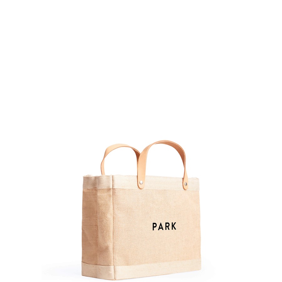 Small | WeProduce Petite Market Bag In Natural With "Park"