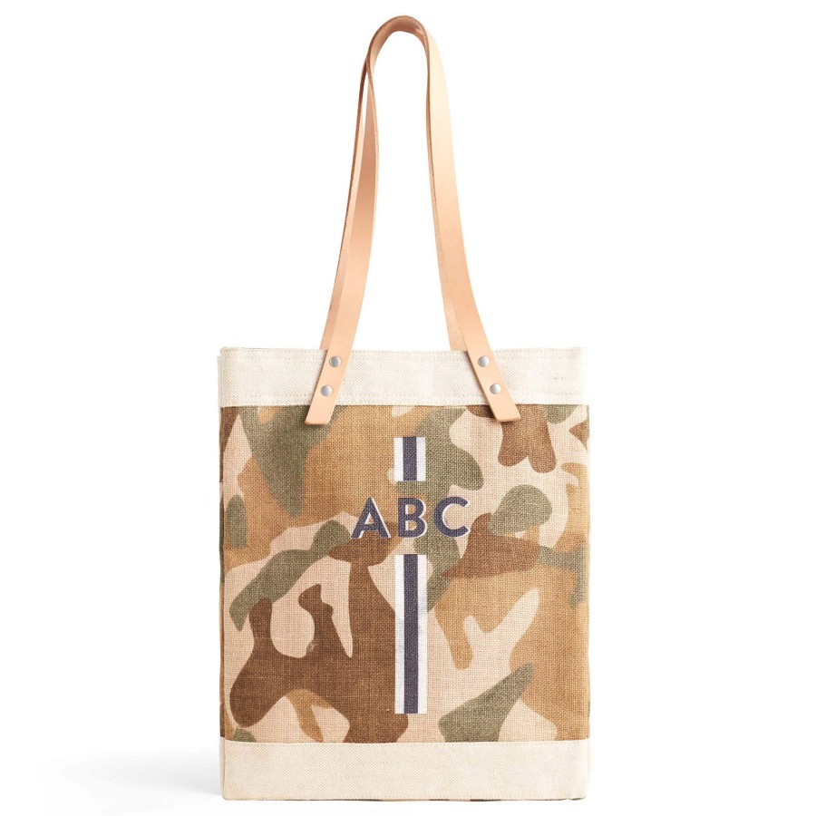 Medium | WeProduce Market Tote In Safari With Black Monogram