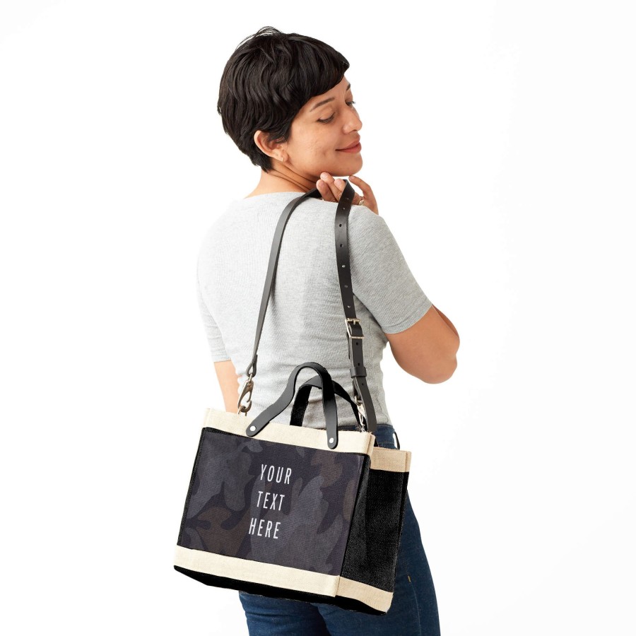 Small | WeProduce Petite Market Bag In Shadow Safari With Black Strap