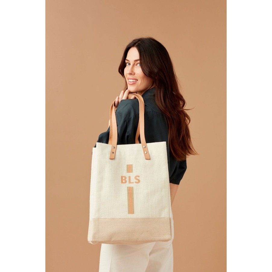 Medium | WeProduce Wine Tote In White With Monogram