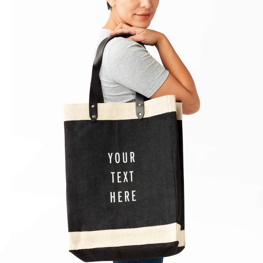 Large | WeProduce Market Bag In Black With Long Handle