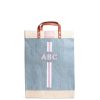 Large | WeProduce Market Bag In Cool Gray With Pink Monogram