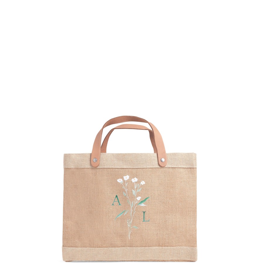 Small | WeProduce Petite Market Bag In Natural Wildflower By Amy Logsdon