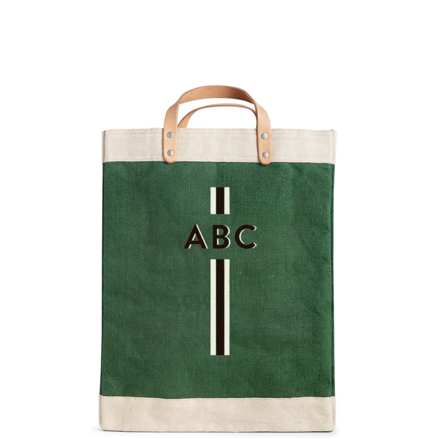 Large | WeProduce Market Bag In Field Green With Black Monogram