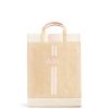 Large | WeProduce Market Bag In Natural With Pink Striped Monogram