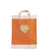 Large | James Cardenas Market Bag In Citrus With Embroidered Heart