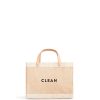 Small | WeProduce Petite Market Bag In Natural With "Clean"