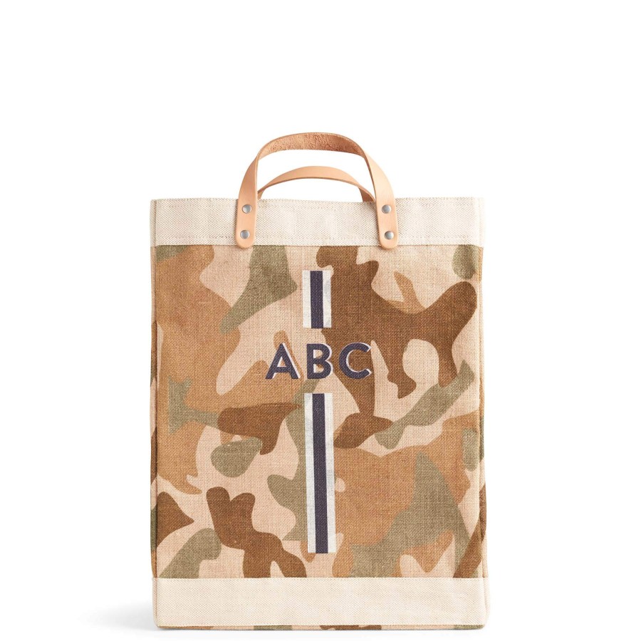 Large | WeProduce Market Bag In Safari With Black Monogram