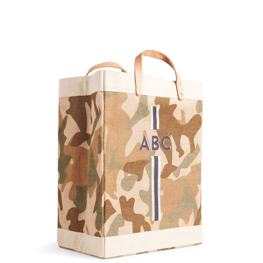 Large | WeProduce Market Bag In Safari With Black Monogram