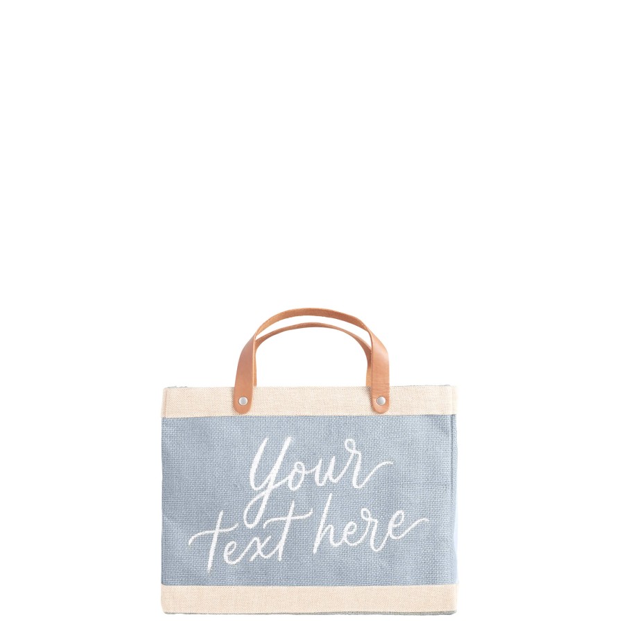 Small | Kylie Yoshida Petite Market Bag In Cool Gray With Calligraphy