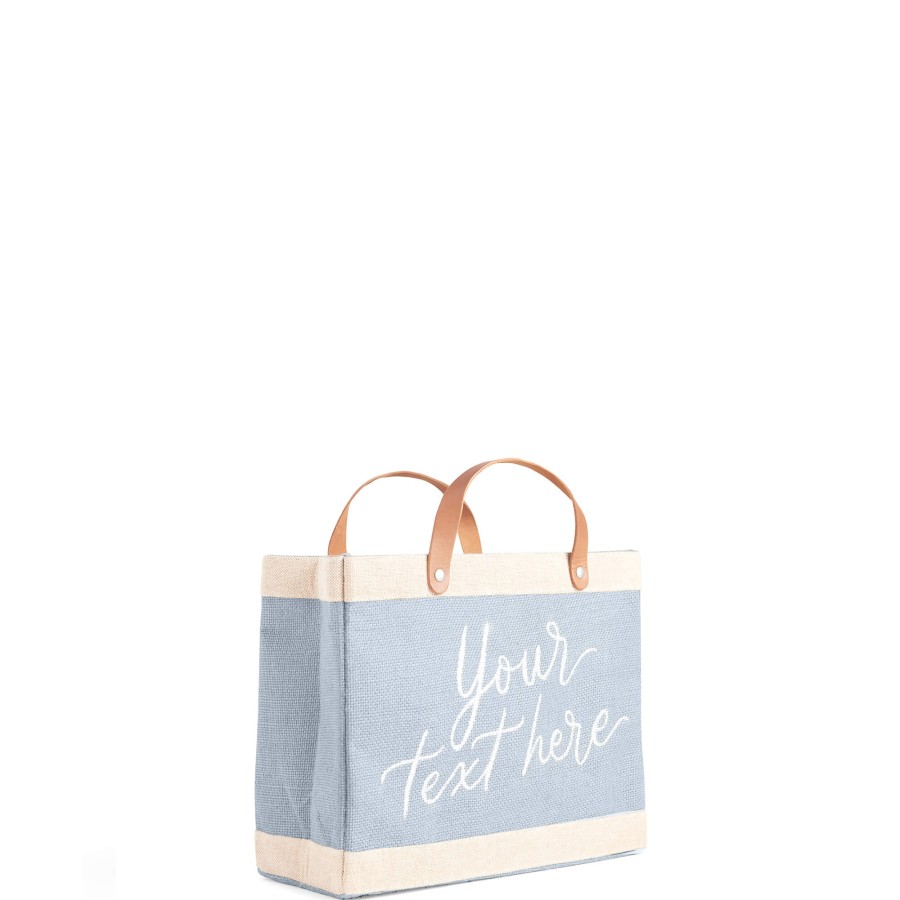 Small | Kylie Yoshida Petite Market Bag In Cool Gray With Calligraphy