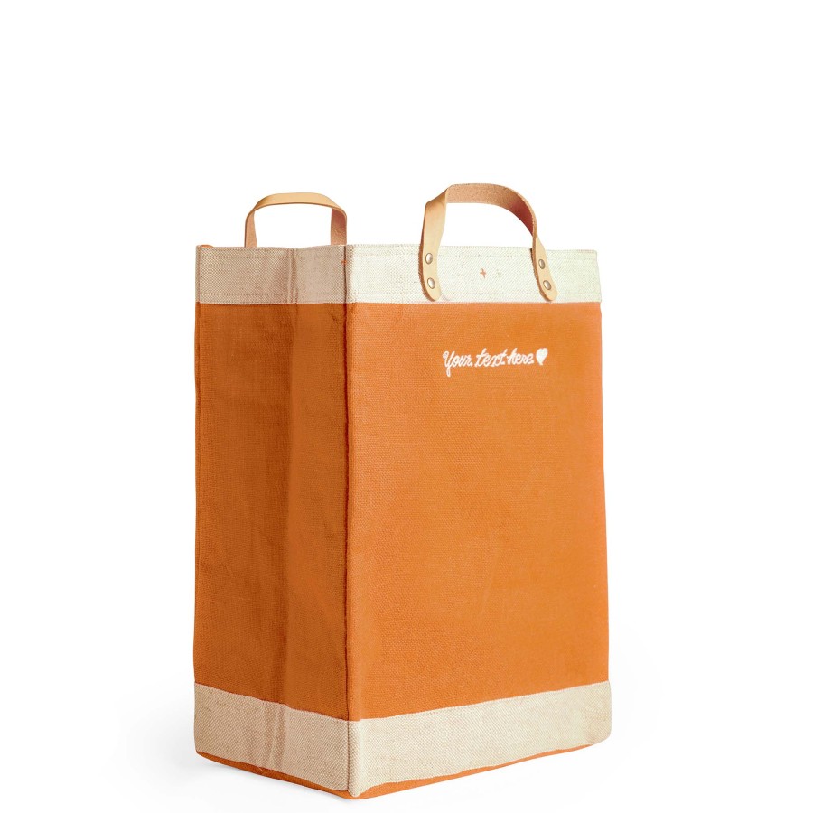 Large | James Cardenas Market Bag In Citrus With Embroidery