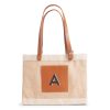 Small | WeProduce Petite Market Bag In Natural With Adjustable Handle "Alphabet Collection"