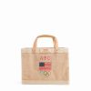 Small | WeProduce Petite Market Bag In Natural For Team Usa "Red, White, And Blue"