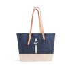 Medium | WeProduce Shoulder Market Bag In Navy With Monogram