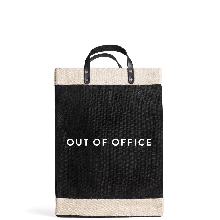 Large | WeProduce Market Bag In Black With "Out Of Office"