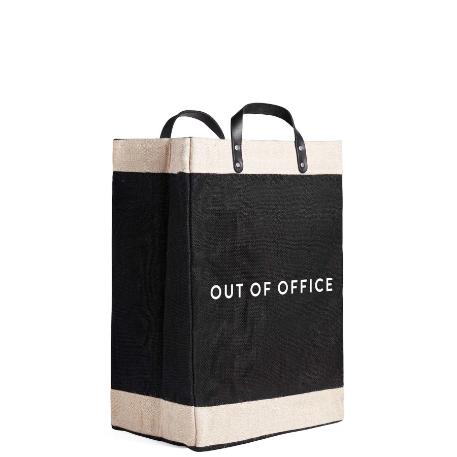 Large | WeProduce Market Bag In Black With "Out Of Office"