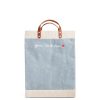 Large | James Cardenas Market Bag In Cool Gray With Embroidery