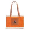 Small | WeProduce Petite Market Bag In Citrus With Adjustable Handle "Alphabet Collection"