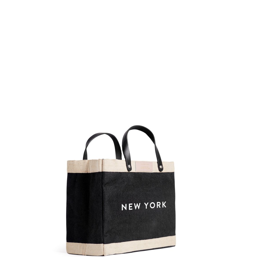 Small | WeProduce Petite Market Bag In Black With "New York"