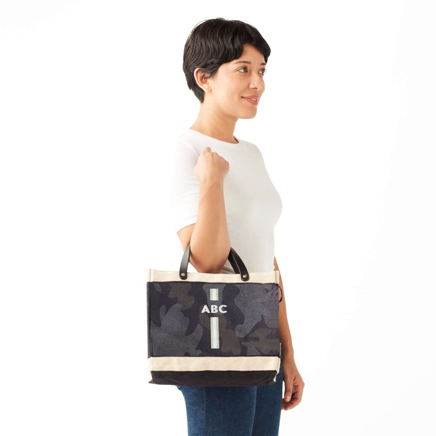 Small | WeProduce Petite Market Bag In Shadow Safari With Monogram