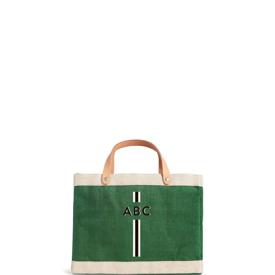 Small | WeProduce Petite Market Bag In Field Green With Black Monogram