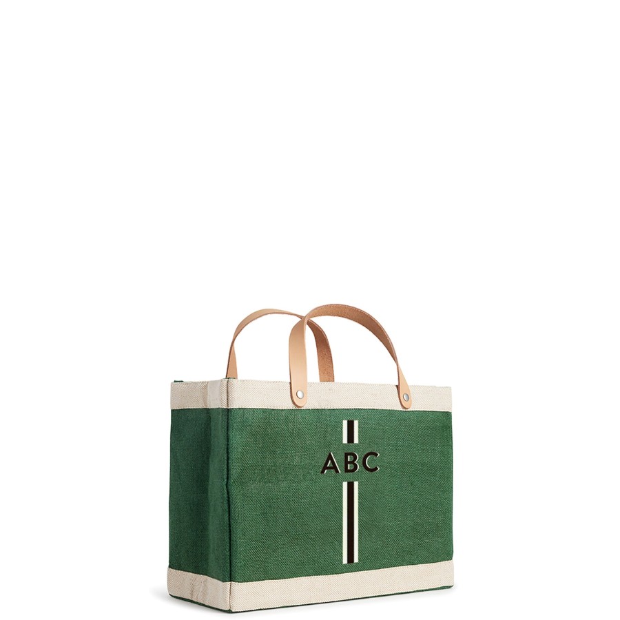 Small | WeProduce Petite Market Bag In Field Green With Black Monogram