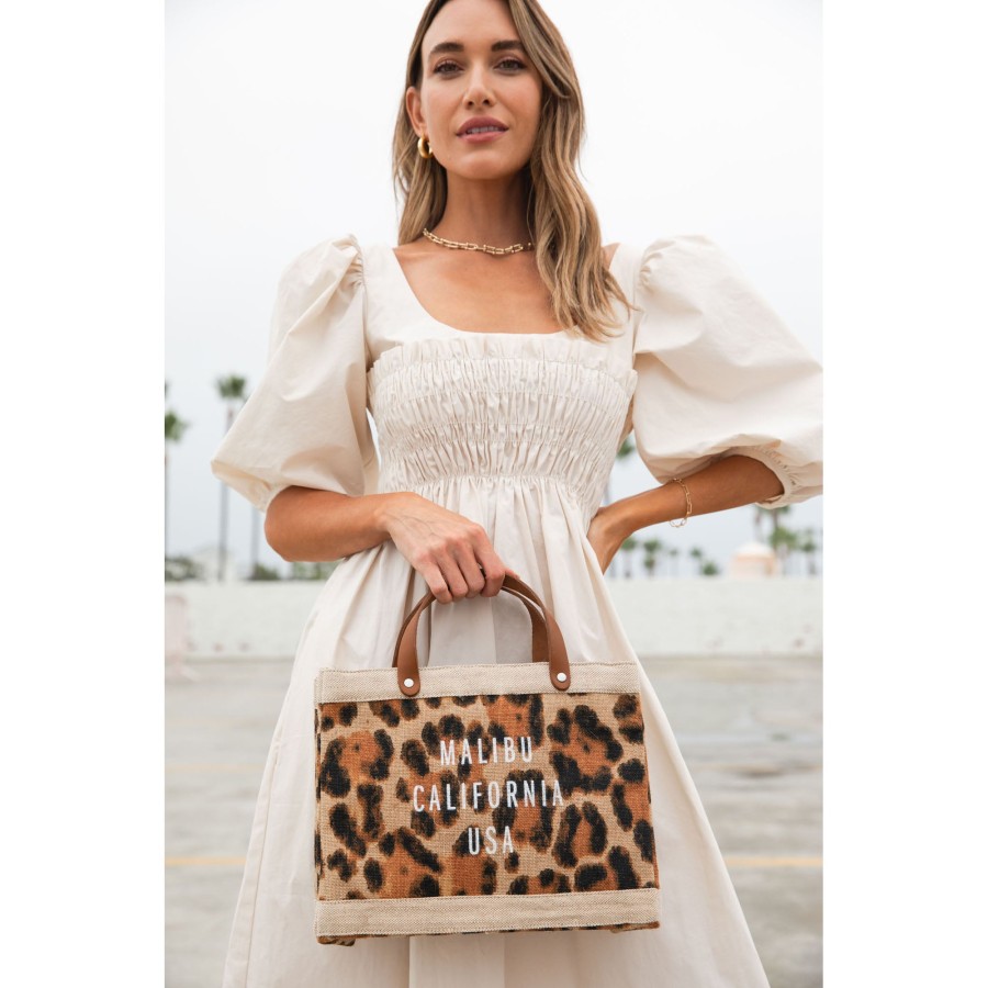 Small | WeProduce Petite Market Bag In Cheetah Print With Strap