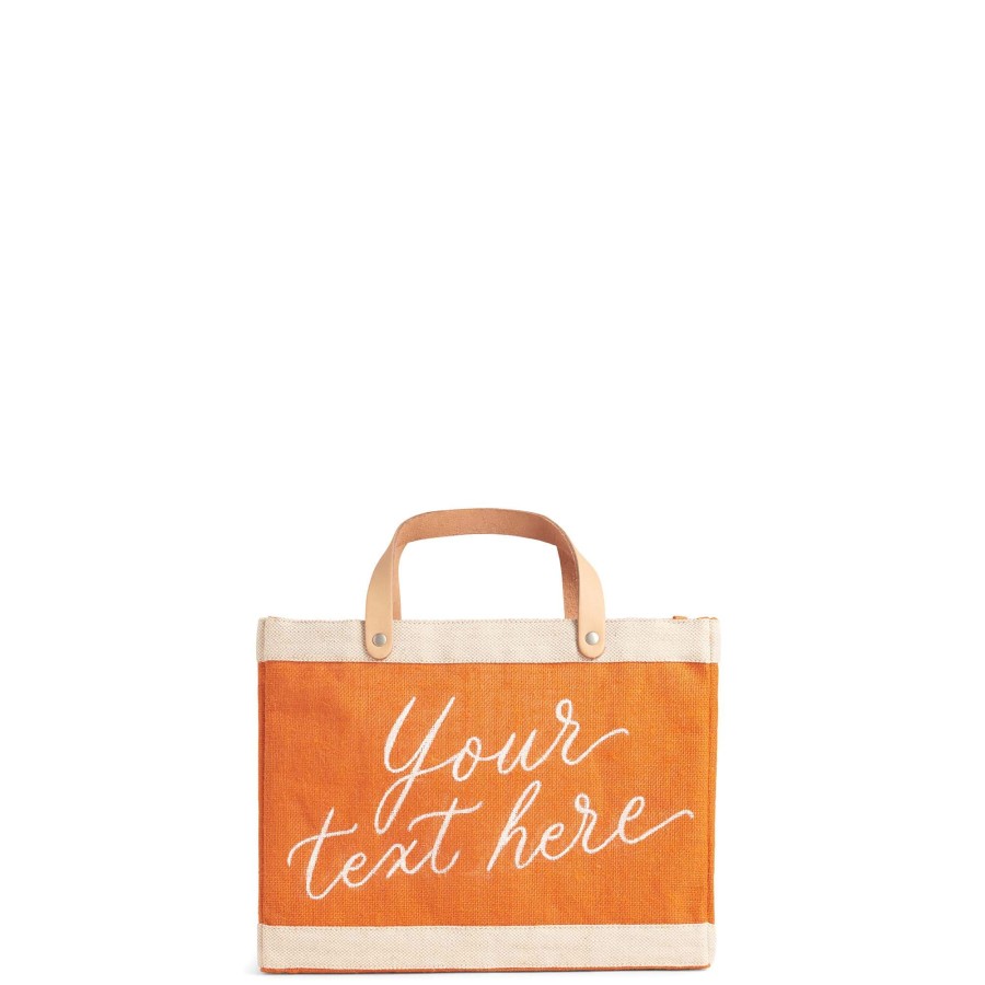 Small | Kylie Yoshida Petite Market Bag In Citrus With Calligraphy