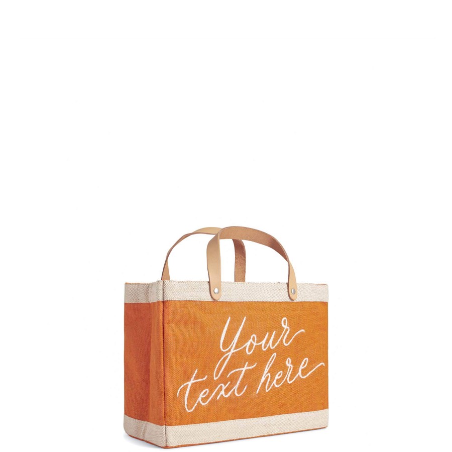 Small | Kylie Yoshida Petite Market Bag In Citrus With Calligraphy