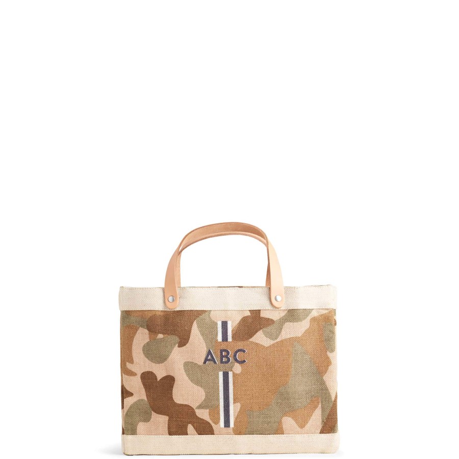 Small | WeProduce Petite Market Bag In Safari With Black Monogram