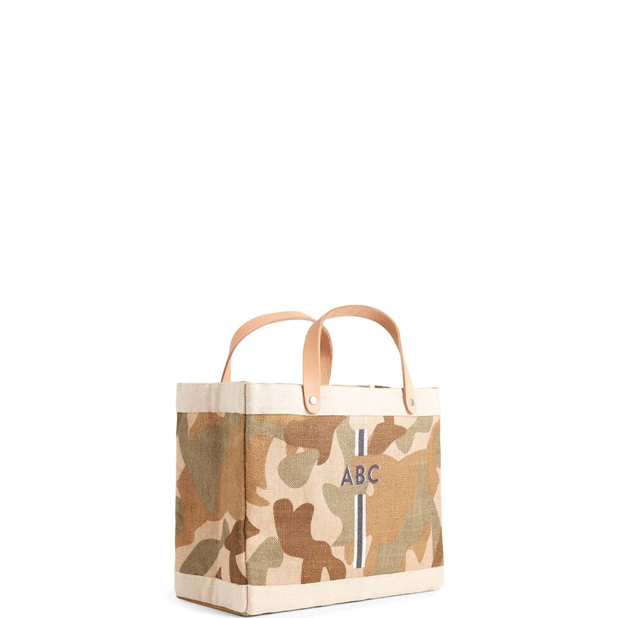 Small | WeProduce Petite Market Bag In Safari With Black Monogram