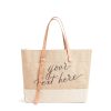 Medium | Kylie Yoshida Shoulder Market Bag In Natural With Calligraphy