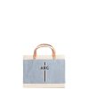 Small | WeProduce Petite Market Bag In Cool Gray With Black Monogram