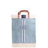 Large | WeProduce Market Bag In Cool Gray With Blue Monogram