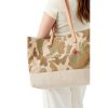 Medium | James Cardenas Shoulder Market Bag In Safari With Embroidery