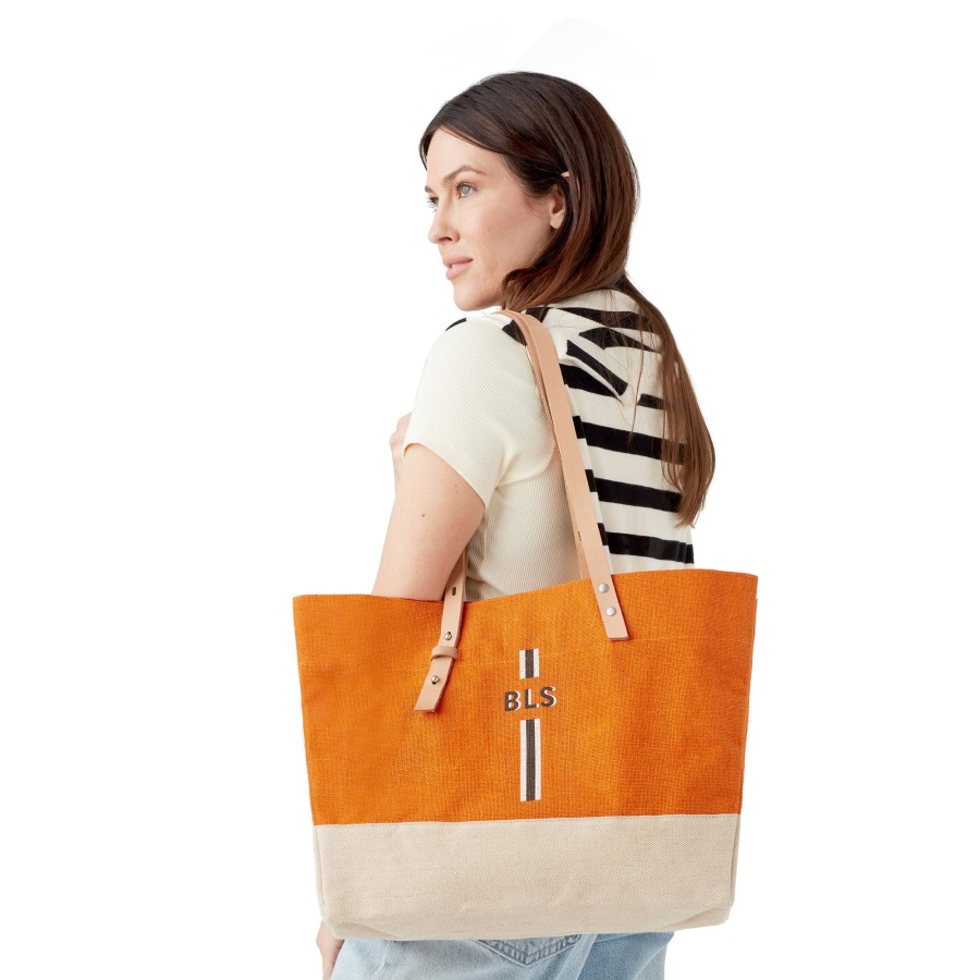 Medium | WeProduce Shoulder Market Bag In Citrus With Monogram