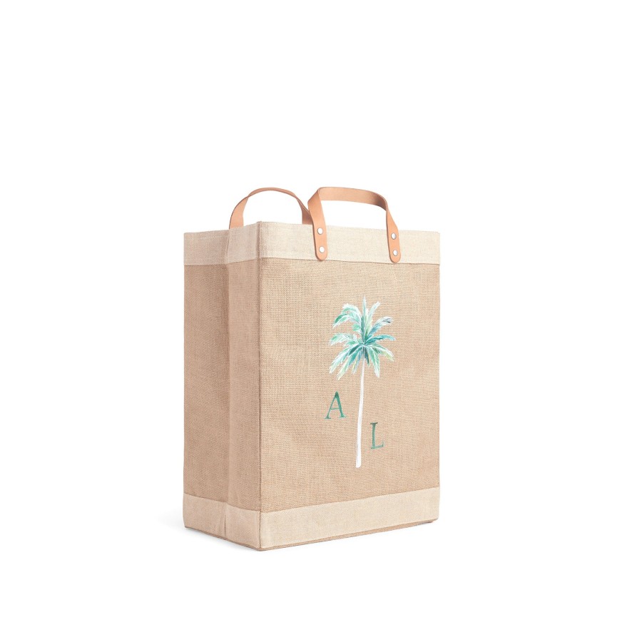 Large | WeProduce Market Bag In Natural Palm Tree By Amy Logsdon