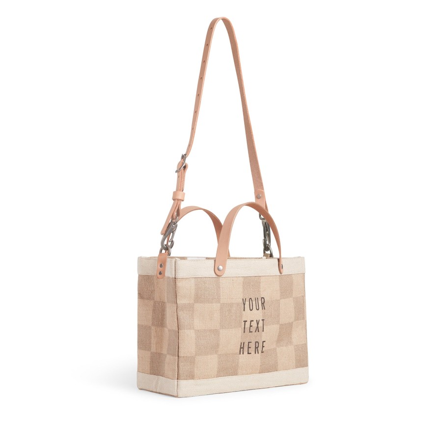 Small | WeProduce Petite Market Bag In Checker With Strap