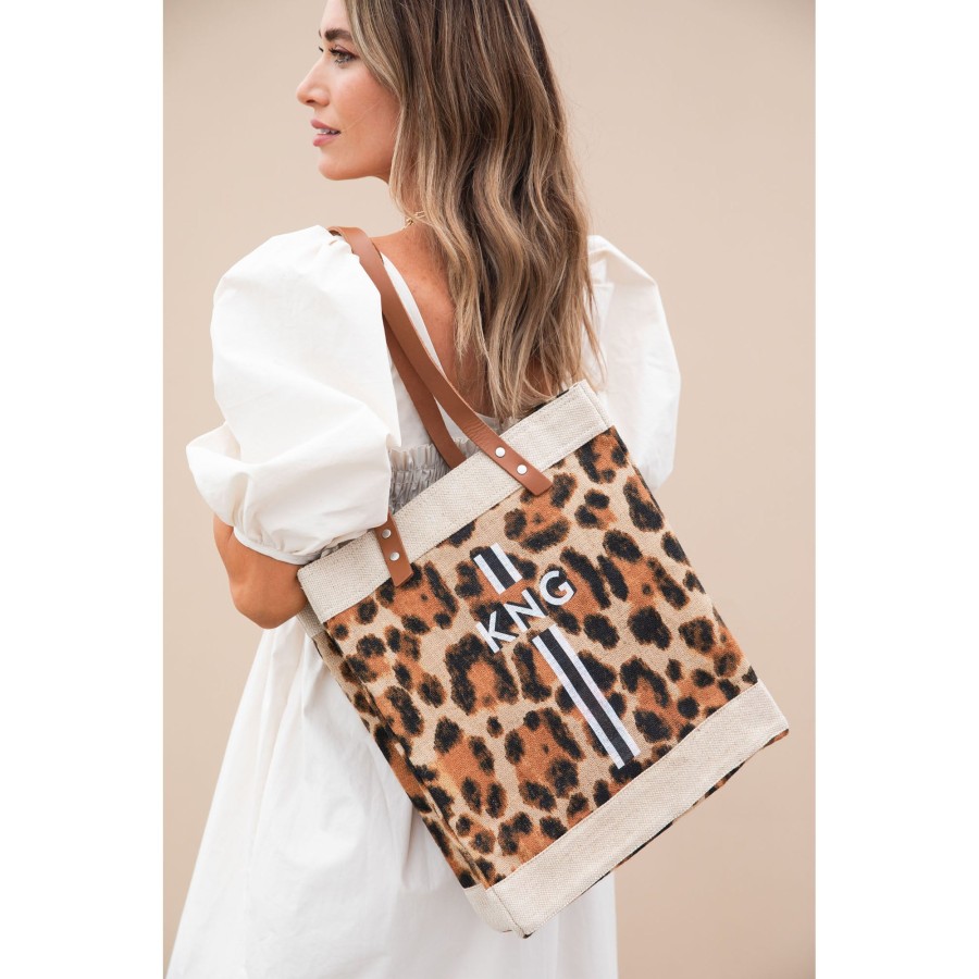 Medium | WeProduce Market Tote In Cheetah Print With Monogram