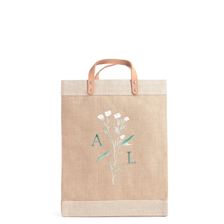 Large | WeProduce Market Bag In Natural Wildflower By Amy Logsdon